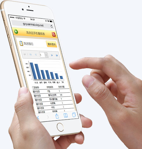 干洗店手机看报表,洗衣排行报表